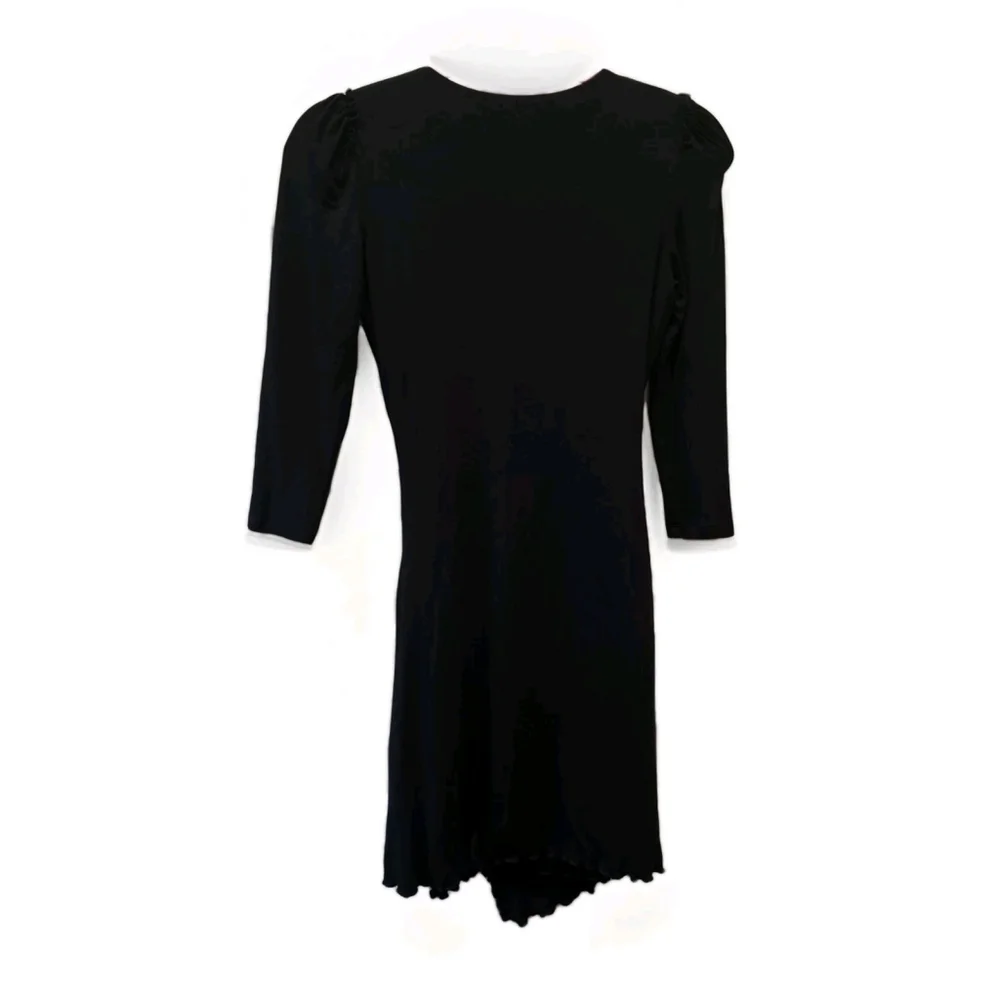 Bailey 44 Women's Black Mini Side Gather 3/4 Sleeve Ruffle Small Hole XS NWOT